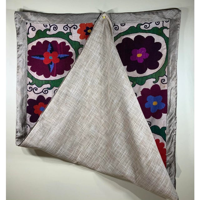 Antique Suzani Panel Wall Hanging For Sale - Image 11 of 12
