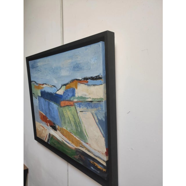 Contemporary Modern Abstract Countryside Landscape Painting by Sophie Dumont, Framed For Sale - Image 3 of 9