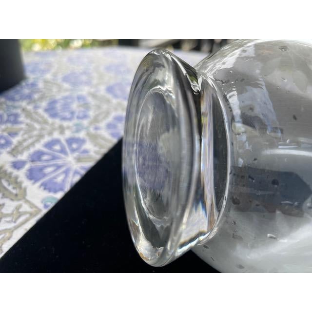 Vintage Roumanian Etched Glass Wine Decanter For Sale - Image 4 of 8