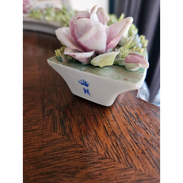 Ceramic Vintage Capodimonte Floral Centerpiece - Centerpiece Enhancement For Sale - Image 7 of 16