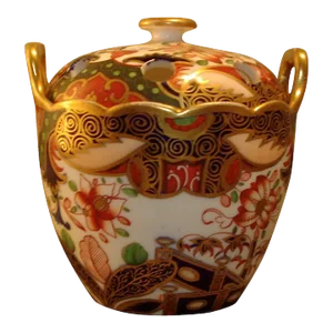 Antique 19th Century Spode 967 Imari or Japan Pattern Porcelain Violet Pot Vase C. 1810