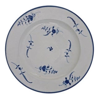 18th Century Chantilly French Soft Paste Porcelain Plate Dish Blue Sprig Pattern For Sale