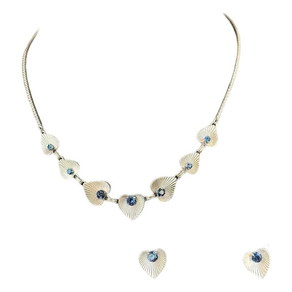 1970sVan Dell Sterling Earrings and Necklace, 3 Pieces For Sale