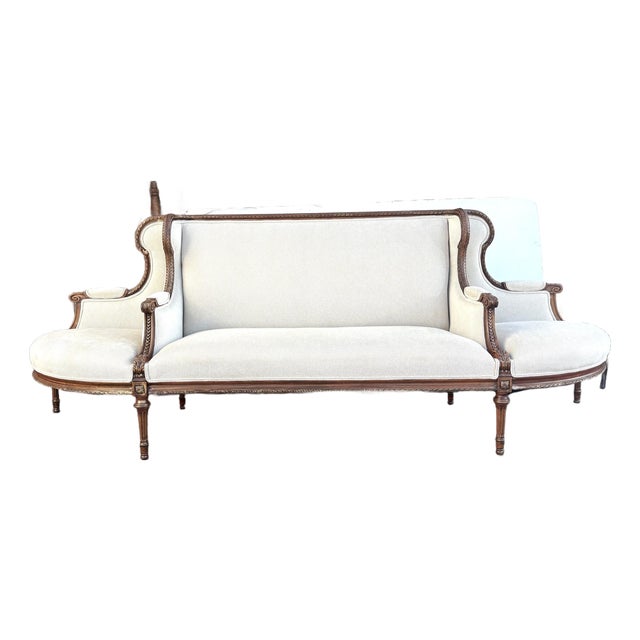 A French "Canapé À Confidante Sofa" / Couch For Sale