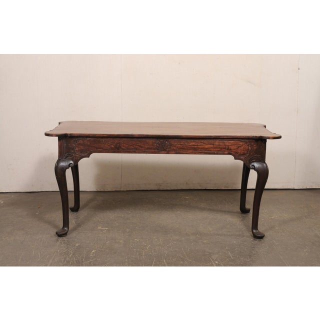 18th Century Portuguese Baroque Walnut Carved Console Table For Sale - Image 9 of 12