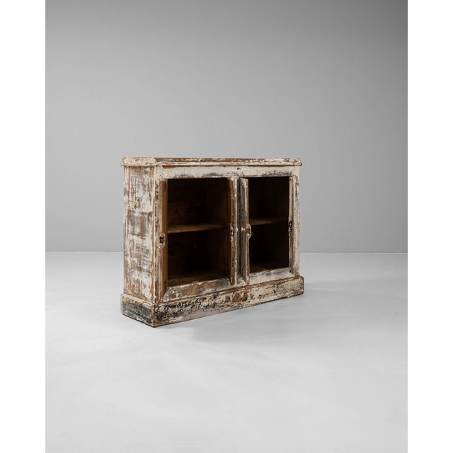 Wood 19th Century France Antique White Wood Storage Cabinets & Cupboards For Sale - Image 7 of 11