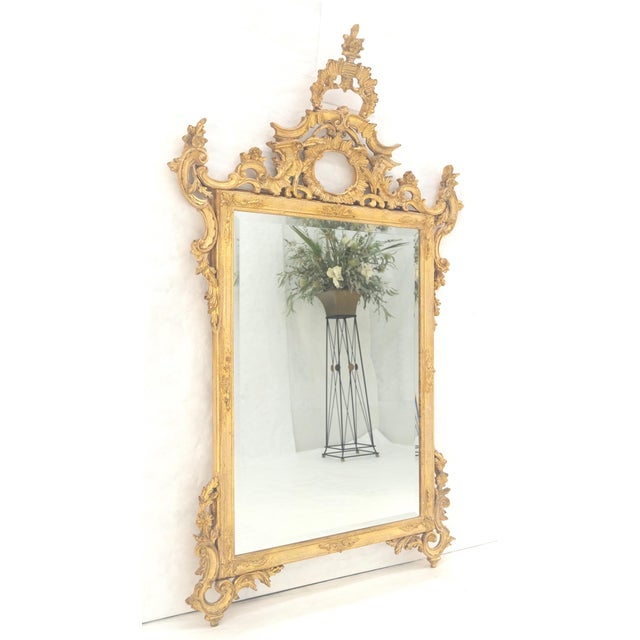 Paint Fine Rococo Style Large 53x40 Wall Mirror Rococo Style Made in Italy Mint For Sale - Image 7 of 11