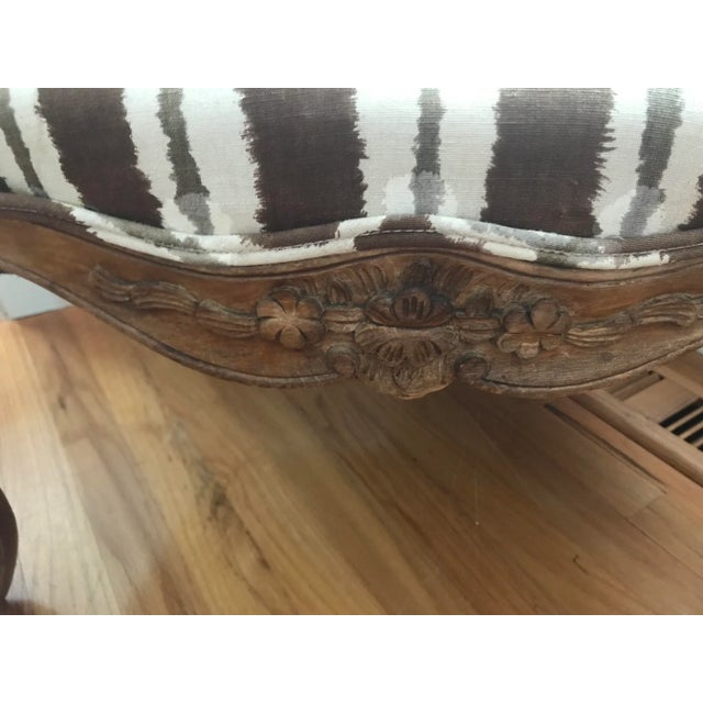 1950s Louis Xv Style Open Armchair in Contemporary Fabric For Sale - Image 9 of 11