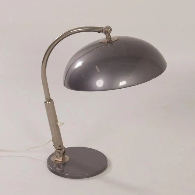 Gray Model 144 Silver Grey Desk Lamp by H. Busquet for Hala, 1950s For Sale - Image 8 of 14