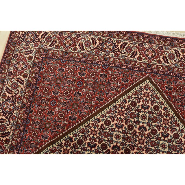 Textile Fine Bidjar Rug 6’7” X 8’2” Ivory Wool Traditional Hand-Knotted Oriental Carpet For Sale - Image 7 of 15