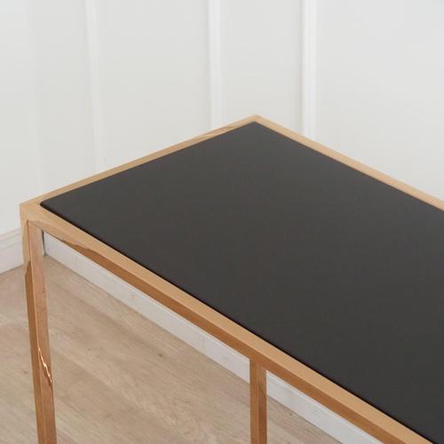 Narrow Console Table with Black Top and Rectangular Metal Frame For Sale - Image 9 of 12