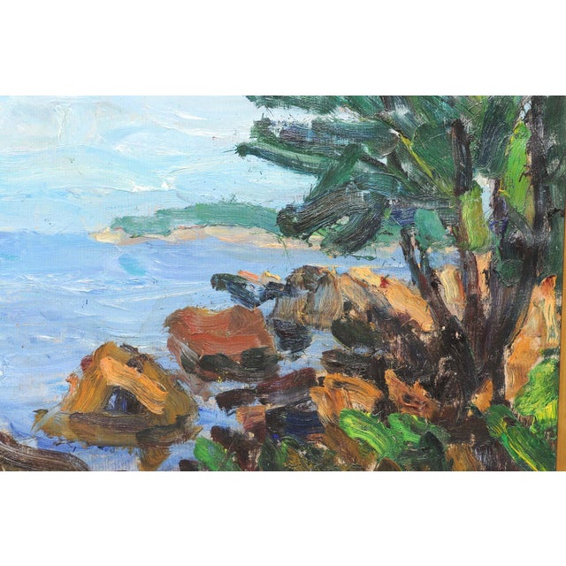 Mid 20th Century Scandinavian Coastal Landscape Oil Painting For Sale - Image 12 of 13