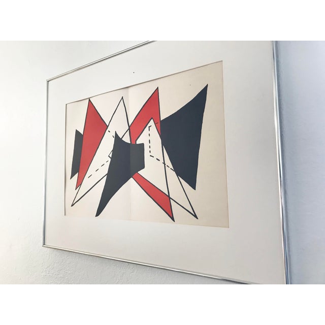 Metal Abstract Alexander Calder "Stabile Ii" Lithograph for Dèrriere Le Miroir 1976 For Sale - Image 7 of 13