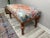 Floral Rug Printed Fabric Upholstered Boho Style Vanity Bench For Sale In Raleigh - Image 6 of 9