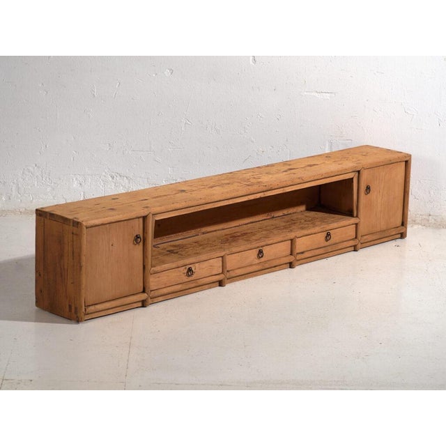 Low Antique Qing Dynasty Gansu Bench or Sideboard in Pine For Sale - Image 12 of 12