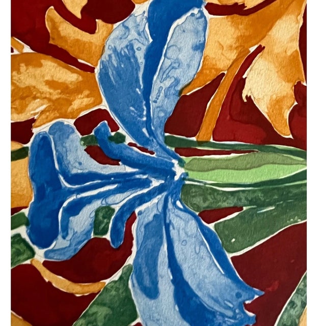 Late 20th Century Late 20th Century Max Coyer "Single Iris" 1988 Signed Printer's Proof PP 2/6 Large 30x22 For Sale - Image 5 of 8