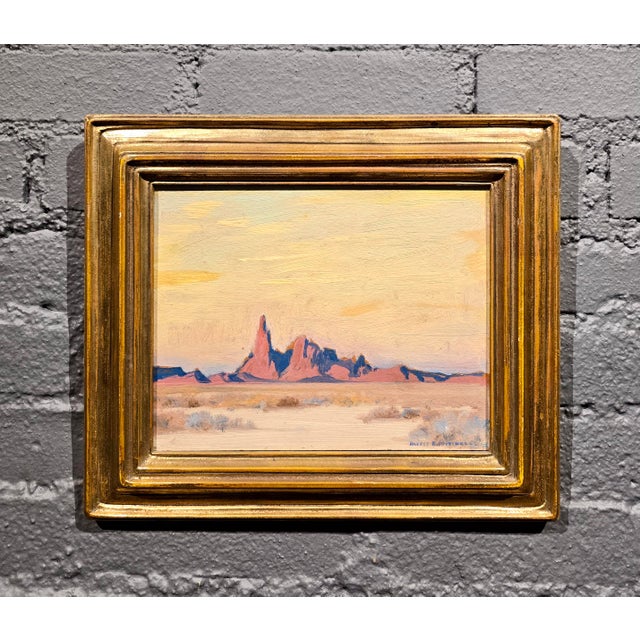American Alfred Richard Mitchell-Desert Landscape With Mountains -1930s Oil Painting For Sale - Image 3 of 12