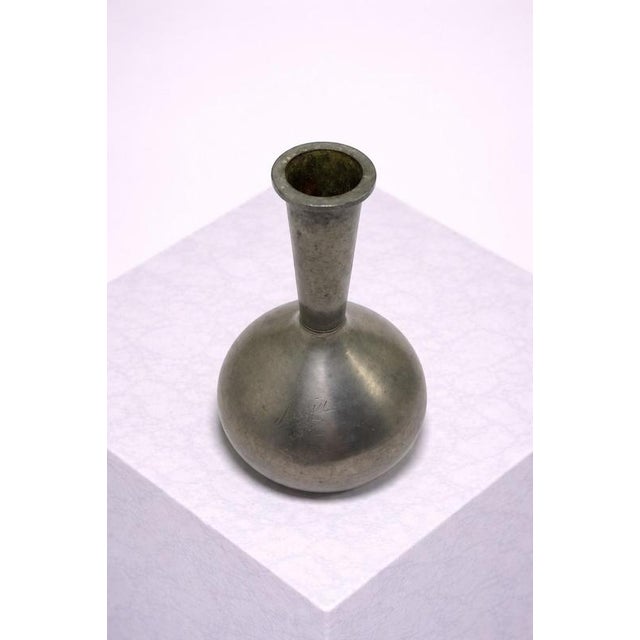 1930s Swedish Art Deco Pewter Vase from GAB, Stockholm, 1931 For Sale - Image 5 of 7