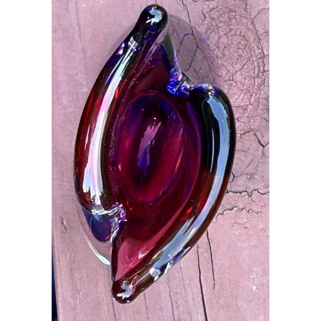 Red Oball Murano Signed Onesto Vase Vetreria Artistica Sommerso Italian Art Glass For Sale - Image 8 of 12