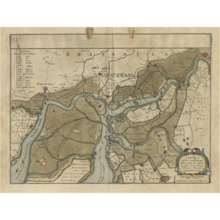 Antique Map of the Region Between Bergen Op Zoom, 1647 For Sale