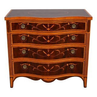Baker Colonial Williamsburg Mahogany Bow Front Chest For Sale