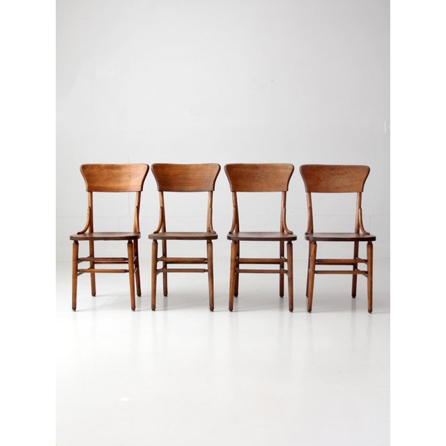 Antique Crocker Bentwood Dining Chairs Set 4 For Sale - Image 15 of 16
