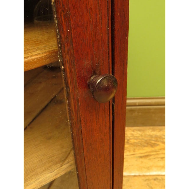 Brown Small Antique Shop Display Cabinet with Mirrored Back, 1890s For Sale - Image 8 of 18