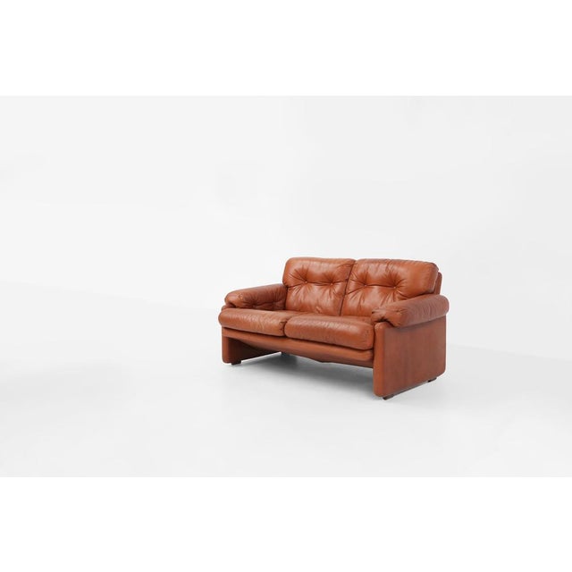 Brown Leather Coronado 2-Seater Sofa by Tobia Scarpa for B&B Italia, Italy, 1960s For Sale - Image 14 of 18
