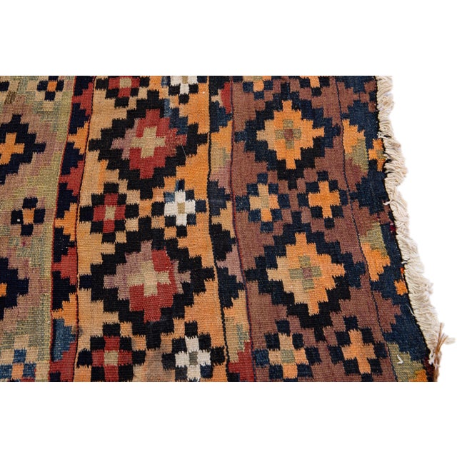 1960s Vintage Turkish Kilim Multicolor Handmade Tribal Wool Rug For Sale In New York - Image 6 of 8