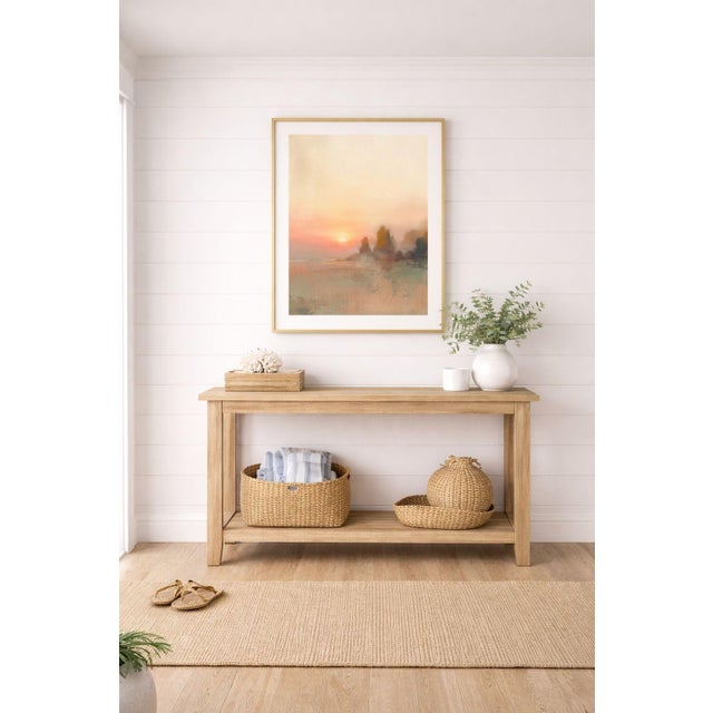 Contemporary Sunset Coastal Seascape Wall Art, Abstract Beach Landscape Print, Pastel Ocean Sunset Art, 24″ × 36″ For Sale - Image 3 of 9