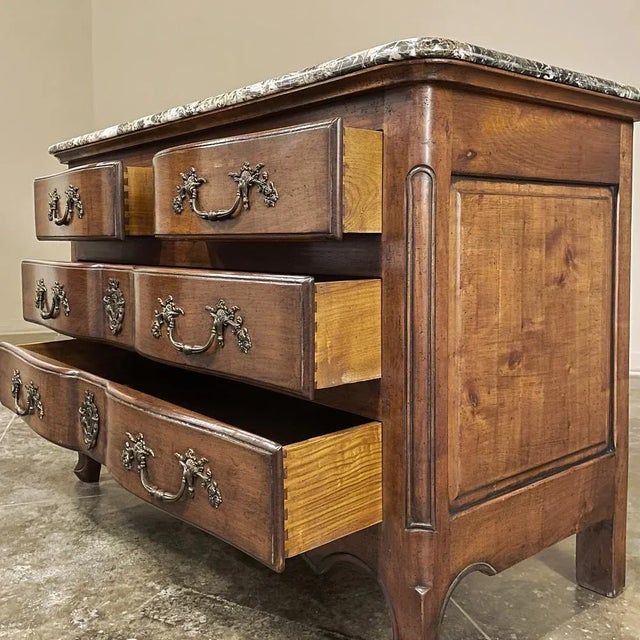 19th Century Country French Cherrywood Marble Top Commode For Sale In Dallas - Image 6 of 13