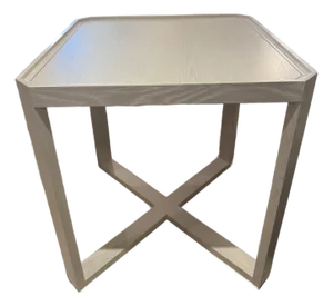 Highland House Ricky Side Table in Alabaster Cerused Finish