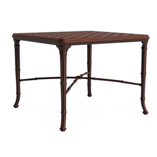 Brown Jordan Calcutta 26" Square Cast Top Corner Table in Almandine For Sale