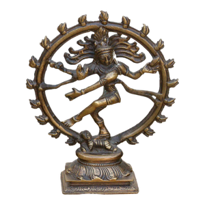 Burnished Brass Miniature Nataraja Deity