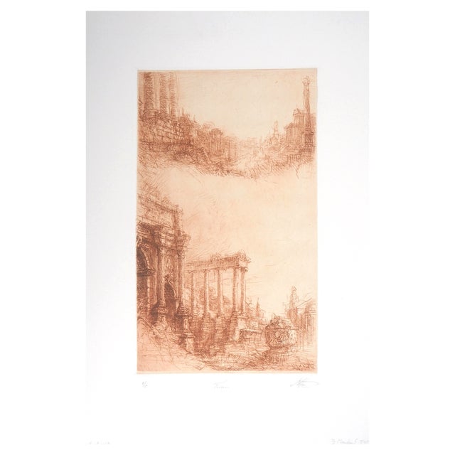 Jean Michel Mathieux-Marie, Roman Forum, Original Etching For Sale