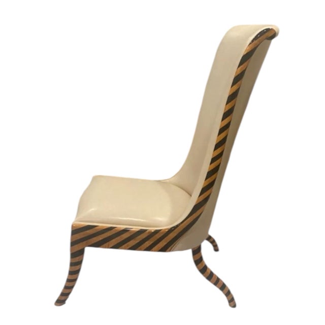 Wood Rose Tarlow Grisaille Leather Chair For Sale - Image 7 of 9