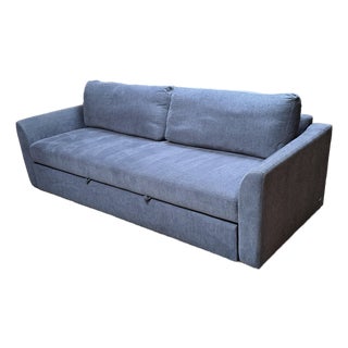 American Leather for Crate & Barrel Queen Bedford Trundle Sleep Sofa, Lake Chenille For Sale