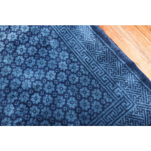 Vintage Blue Tibetan Plush Pile Accent Size Rug - 5'4" x 7'3" For Sale In New York - Image 6 of 7