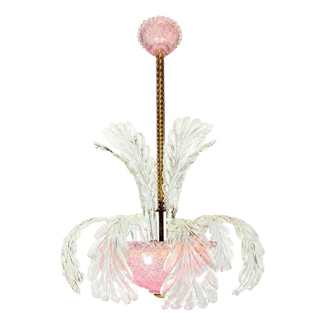 Pink Murano Chandelier, 1950s For Sale