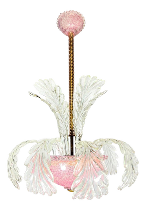 Pink Murano Chandelier, 1950s
