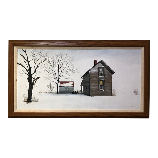 Oil Painting on Canvas Board, 1966 by J. Kock For Sale