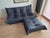 Togo Sofa with Pouf in Black Leather by Michel Ducaroy for Ligne Roset, Set of 2 For Sale - Image 5 of 12