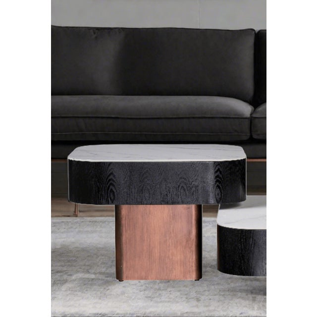 Contemporary Styles Ceramic Top Square End Table with Rounded Edges For Sale - Image 3 of 7