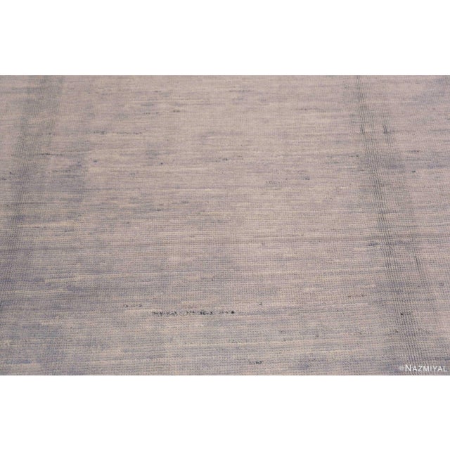 Nazmiyal Collection Solid Warm Gray Hand-Knotted Wool Rug For Sale In New York - Image 6 of 7