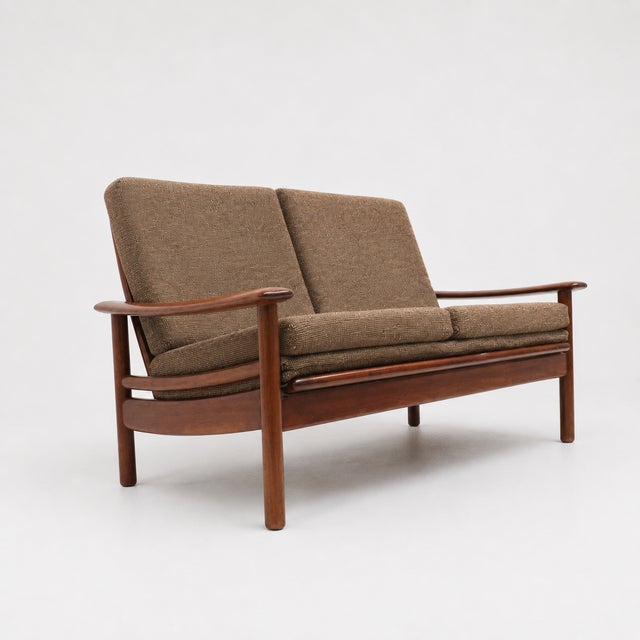 Brown Vintage Danish Teak 2-Seater Sofa, 1960s For Sale - Image 8 of 8