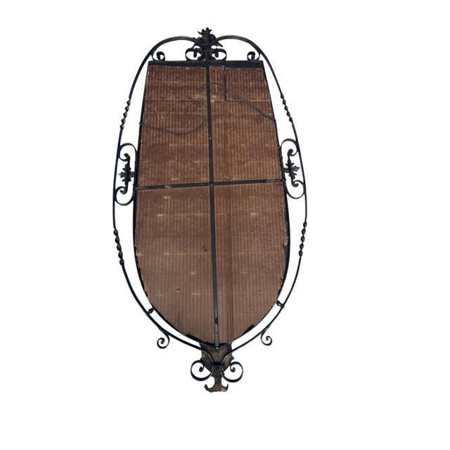 Early 20th Century Oscar Bach Style Marble Top Iron Console Iron Mirror For Sale - Image 16 of 18