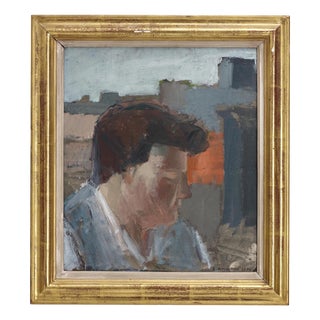 Sigrid Aminoff Oxenstierna, Figure in Profile, 1974, Oil on Panel, Framed For Sale