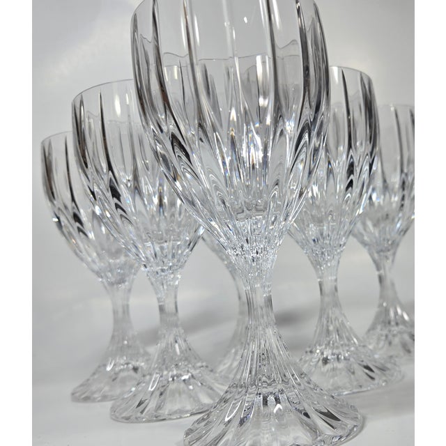 Hollywood Regency Crystal Goblets- Set of Six For Sale - Image 6 of 16