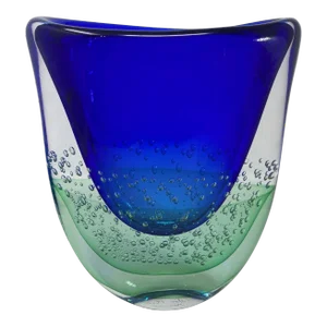 Sommerso Murano Glass Vase by Rossi
