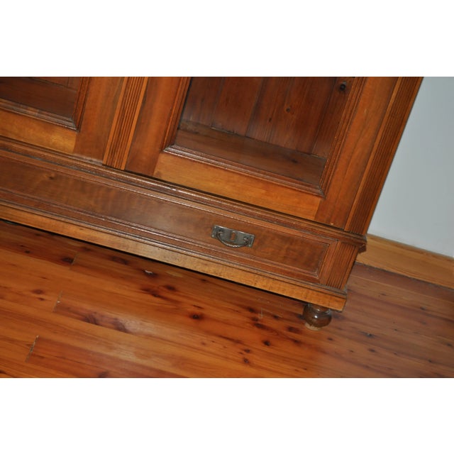 Brown Antique Hungarian Glass and Wood Cabinet For Sale - Image 8 of 10
